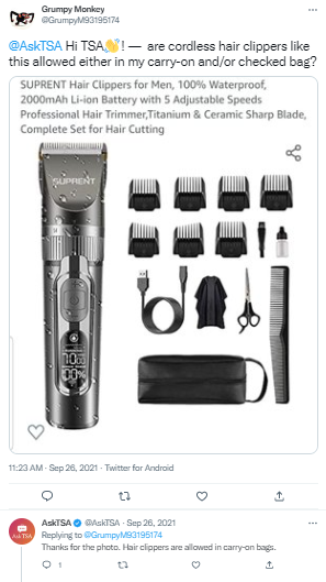 Can I Bring Cordless Hair Clippers On A Plane?