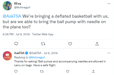 Can You Bring A Ball Pump On A Plane