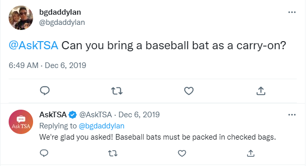 Bring A Baseball Bat In A Carry-on Bag: