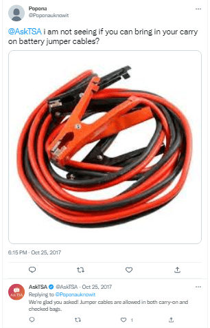 Can You Bring Jumper Cables On A Plane?