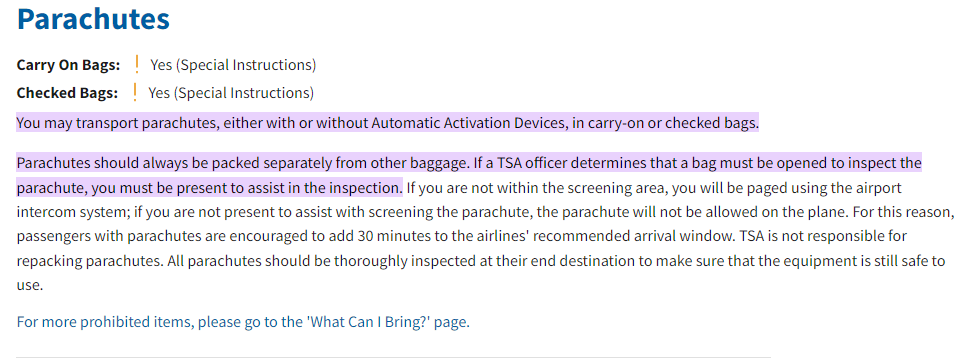 TSA Guidelines: