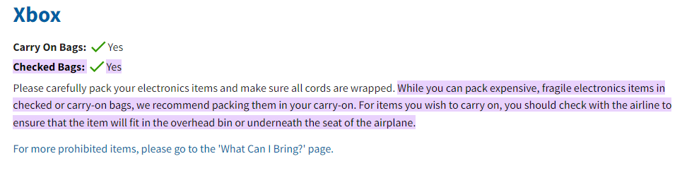 TSA Regulations About Flying With Xbox: