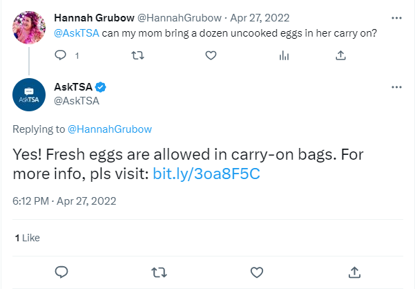 Bring Eggs In Carry-On