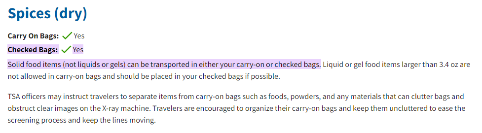 TSA Guidelines About Bringing Flour
