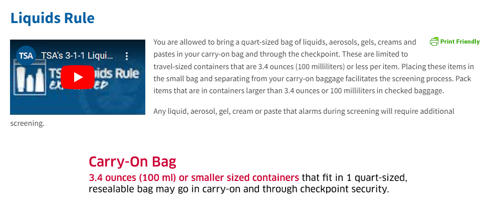 TSA Guidelines To Bring Rogaine Foam